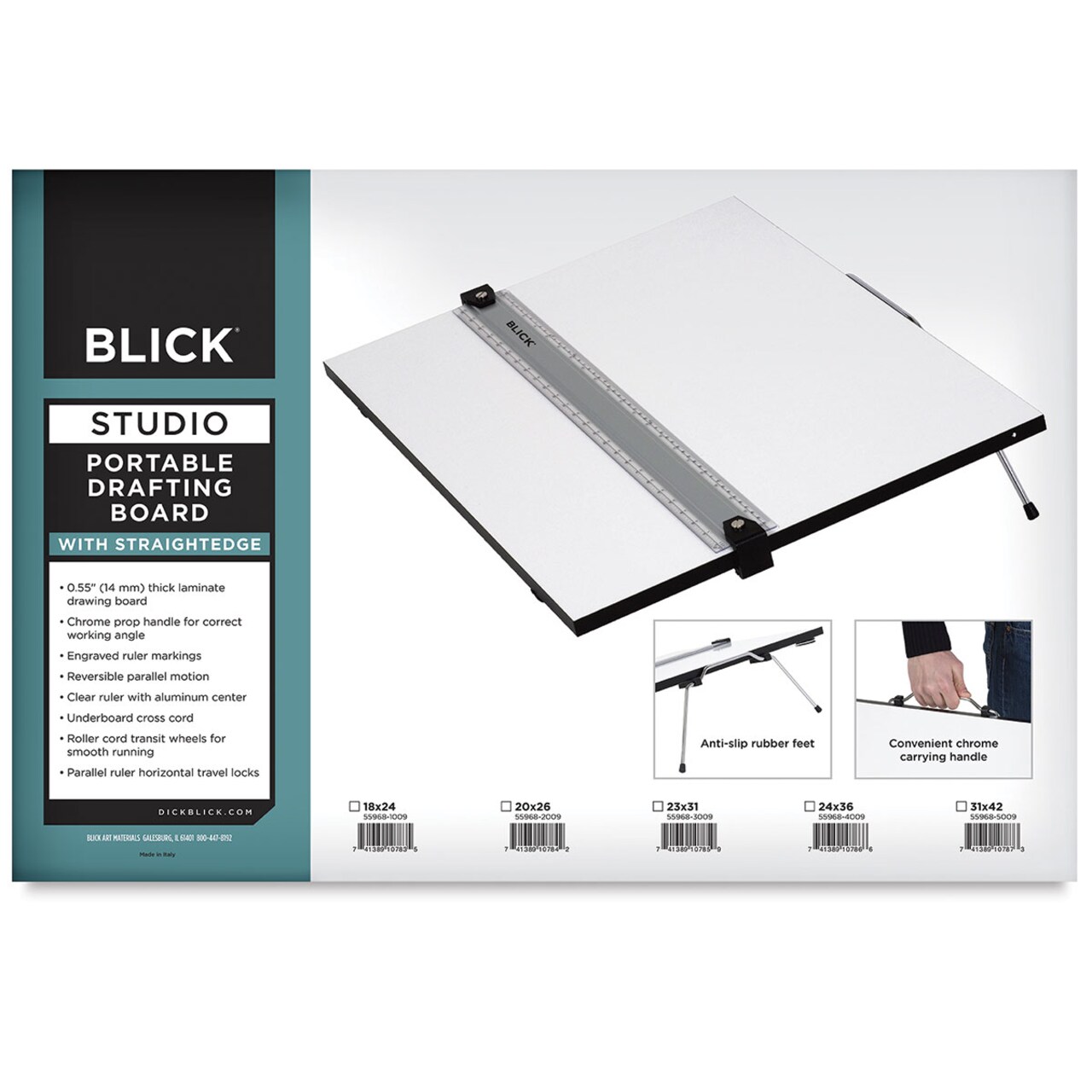 Blick Portable Tabletop Drafting Board with Parallel Ruler Straight Edge - 20" x 26"